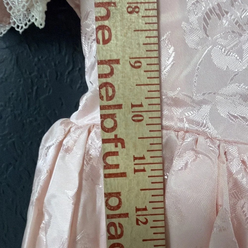 Vintage Handmade Toddler Girls Pink Floral Lace Party Dress‎ Pageant Holiday